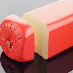Red cut cheese casing
