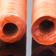 Orange synthetic casings